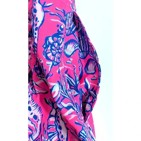 Vineyard Vines 5 Inch Printed Chappy Swim Trunks Size XL Pink Blue Seahorses